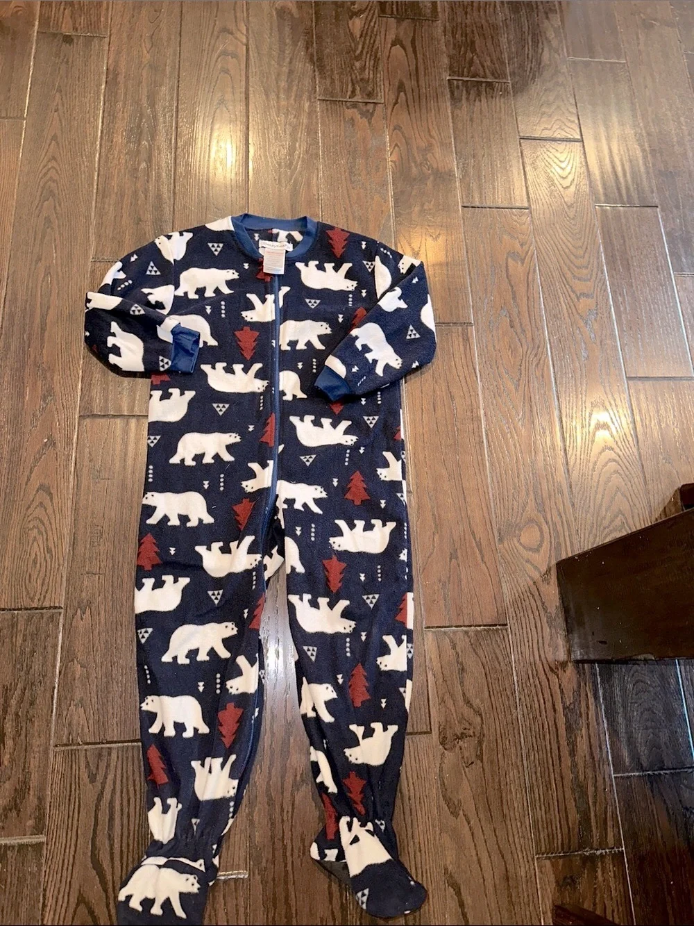 Sleepy time PJS Polar Bear Footed Fleece One-Piece Pajamas size 6 years old
